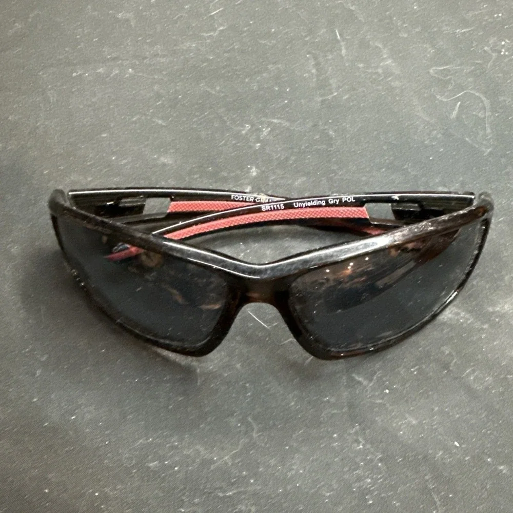 Foster Grant Ironman men's SUNGLASSES Sport Wrap Black Red Dextro